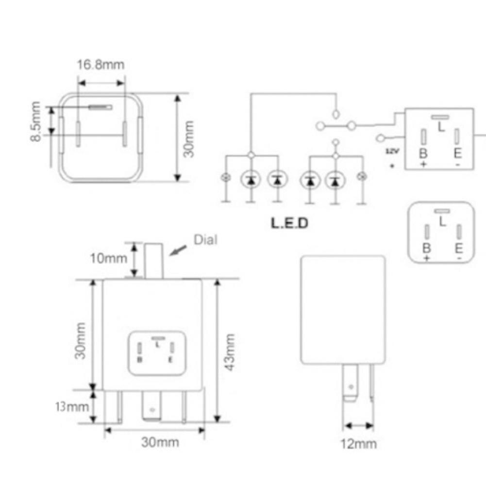 Elektronisk led justerbart blinkrelæ til blinklys blink  cf14 jl-02 to cf 14k motorcykel led blinkrelæ
