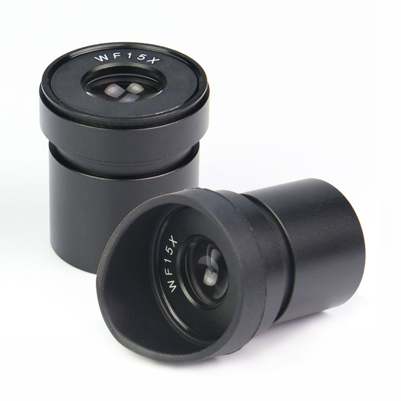 Lente de microscopio ocular 15X, montaje de campo amplio de 15mm, 30 30,5mm con oculares para reparación de microscopio binocular estéreo, inspección PCB, 2 uds.
