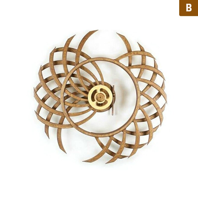 Retro 3D Handmade Wooden Windmill Reversal Statue Rotating Sculpture For Garden Decorations: b