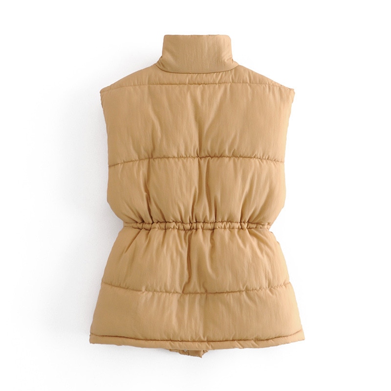 Wixra femmes gilet sans manches hiver coton fermeture éclair à lacets femmes gilets col en V Streetwear gilet automne
