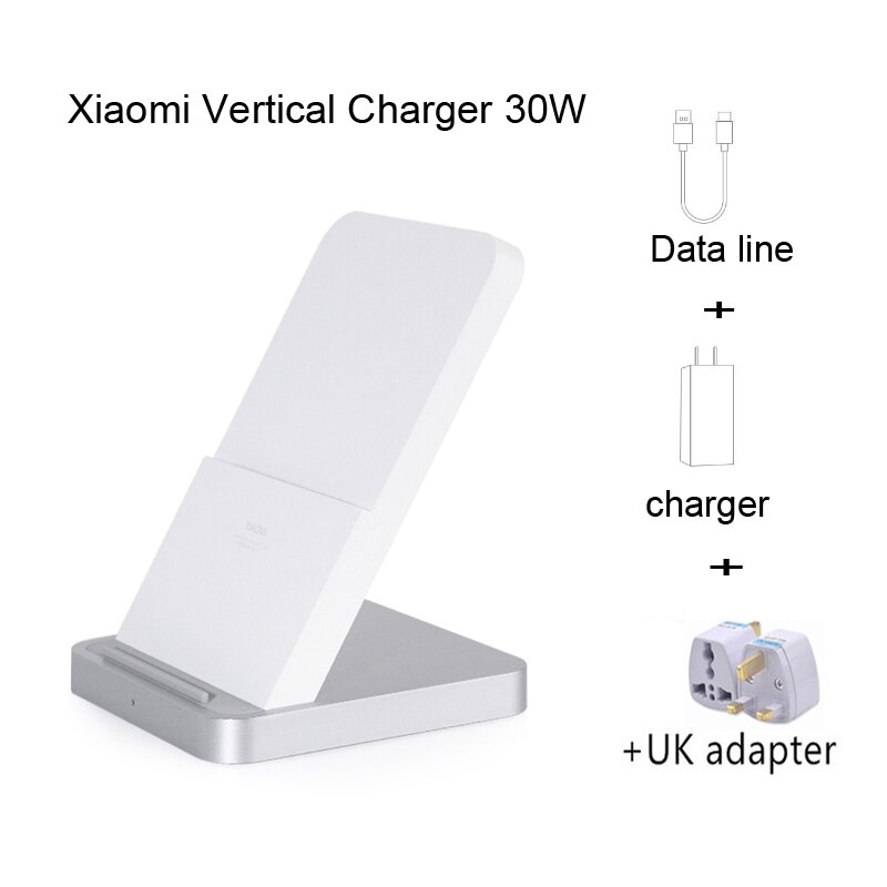 Langaton xiaomi 55w/30w -laturi maksimi pystysuora ilmajäähdytteinen langaton lataustuki nopea laturi xiaomi 10 : lle iphonelle: 30w lisää uk-sovitin
