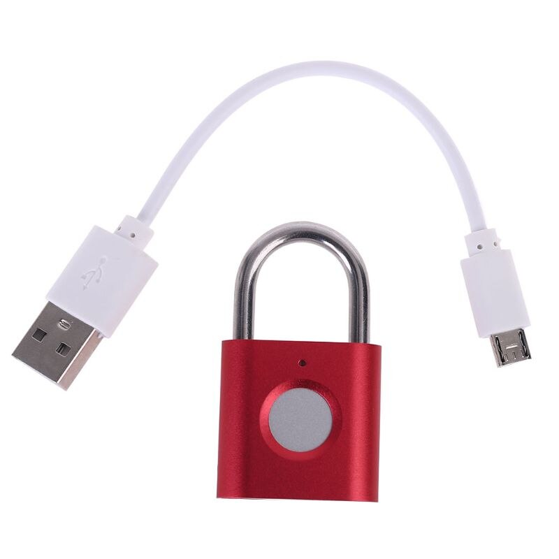 Smart Biometric Fingerprint Padlock Keyless Drawer Lock Fingerprint Unlock File Cabinet Anti-theft Lock Suitcases Lock: R