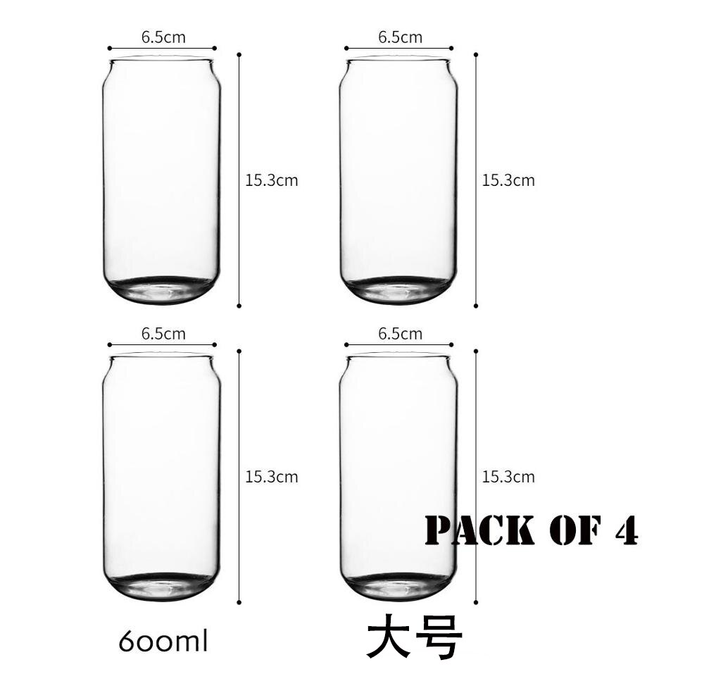 4 stk cola dåse formet glas, drikkeglas: 600ml sæt  of 4