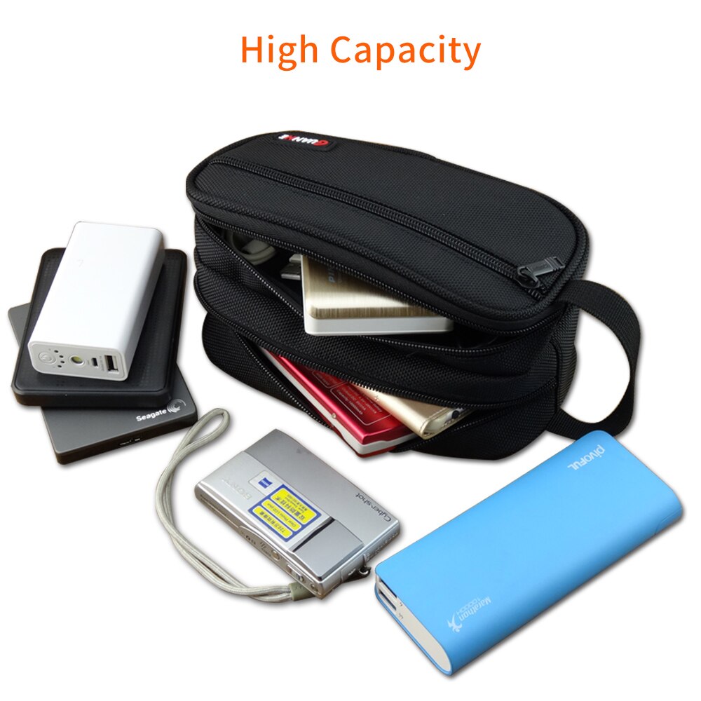 Big Capacity Power Bank Case Hard Case Box for 2.5 Hard Drive Disk USB Cable External Storage Carrying SSD HDD Case Bag