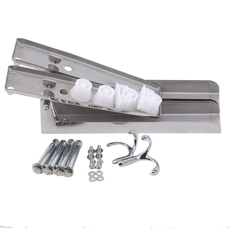 Stainless Steel Microwave Oven Bracket Wall-Mounted Kitchen Rack Telescopic Bracket Oven Rack: silver