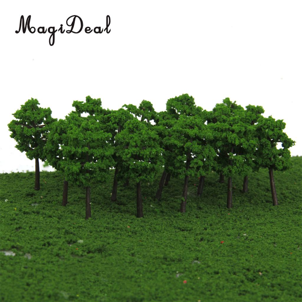 40 Pcs/Pack 1/250 Skala Kunststoff Modell Bäume Zug Track Eisenbahn Straße Hof Straße Landschaft Layout Dark Grün 5cm
