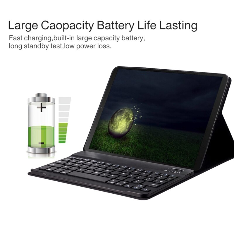 Wireless Keyboard Voor Samsung Galaxy Tab S6 Lite Pu Case + Toetsenbord 2 In 1 Ic Leather Case