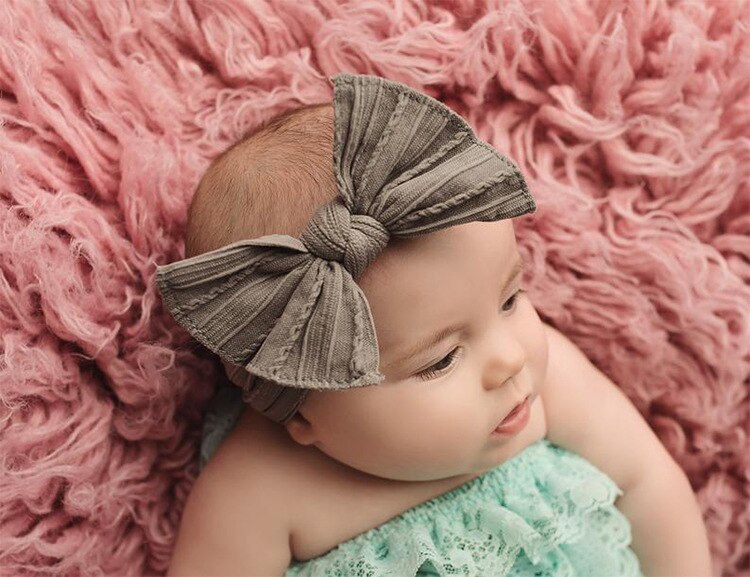 Baby Großen Bogen Weichen Stirnbänder Blume Drucken Nylon Turban Haarband Hase Bogen Headwrap Nette Baby Mädchen Kopf wickeln Zubehör