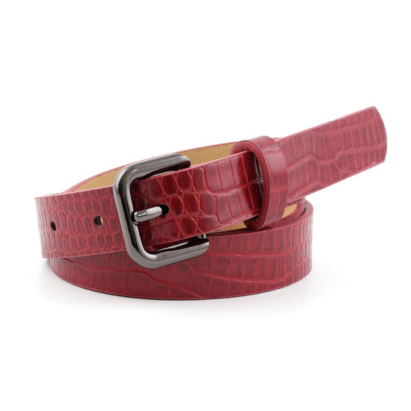 Eidechse haut Schlangen muster PU Leder gürtel frauen Stein textur pin schnalle Gürtel bund für jeans kleid p84: H