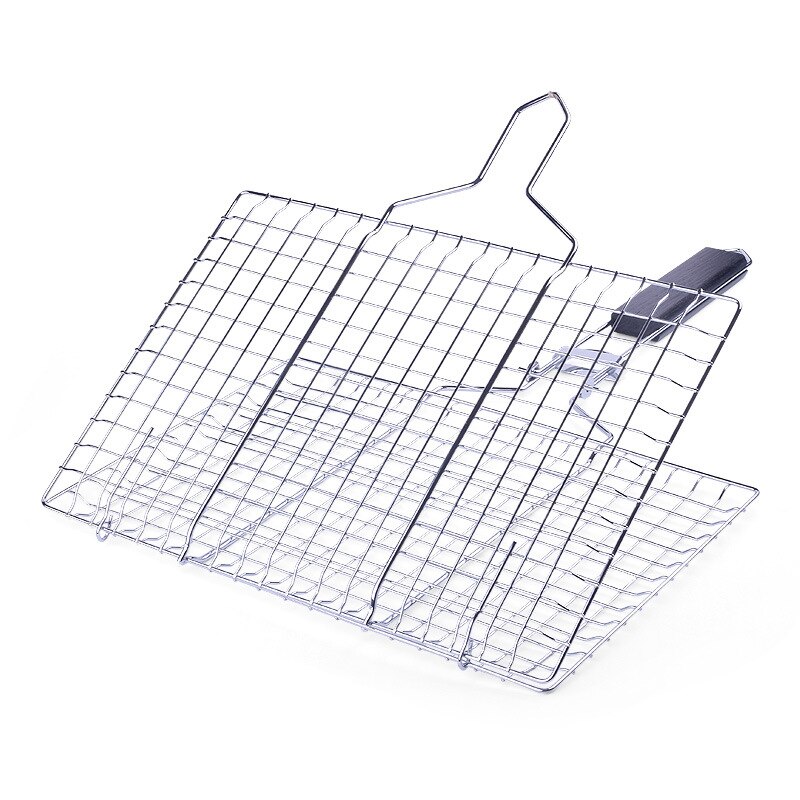 Edelstahl BBQ Grillen Korb Grill Grill Mesh für Fisch Hamburger Tragbaren Korb Für Home Park Verwenden