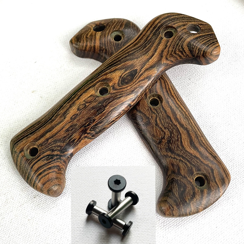1 Pair Custom Natural Solid Wood Knife Handle Scales WIth Screw Sets for Kabar BK2 BK9 Knives Grip DIY Make Accessories Parts