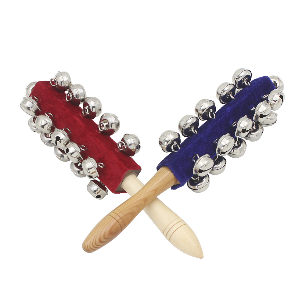 Hochet arc-en-ciel, clochette à main, cloche en bois colorée, instruments orff, hochets pour bébé, 10 percussions, corde de cloches