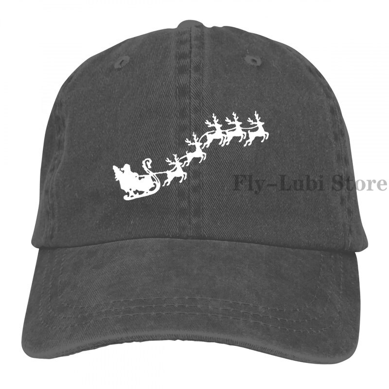 Santa Reindeer Baseball cap men women Trucker Hats adjustable cap: 2-Black