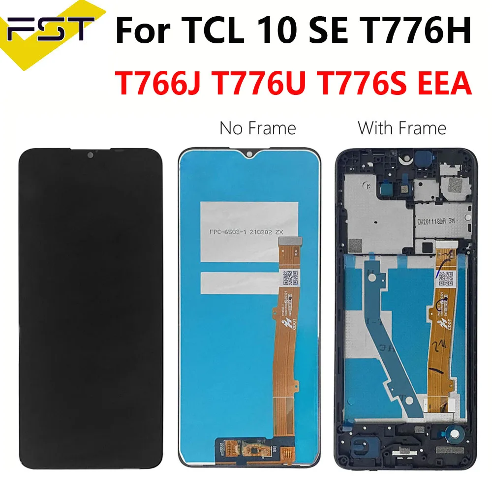 Pantalla Original para TCL 10 SE LCD T766H T766J T766U T776S EEA Digitalizador de pantalla de Panel táctil para TCL 10SE pantalla LCD con marco