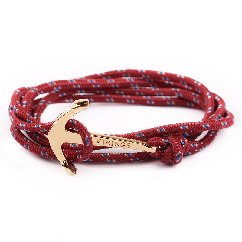 Retro Vikings Bracelet For Men Women Popular Male Multilayer Wrap Bangle Gold Color Handmade Anchor Bracelets SL017