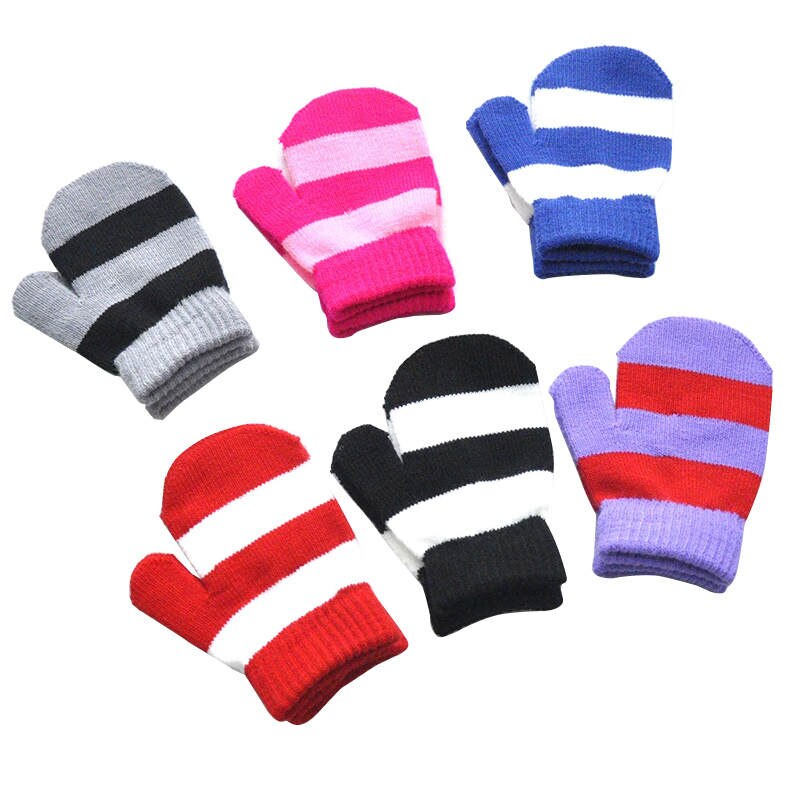 Warmmom – gants en laine chauds pour enfants de 1 à 5 ans, en tricot, pour l'extérieur et l'hiver