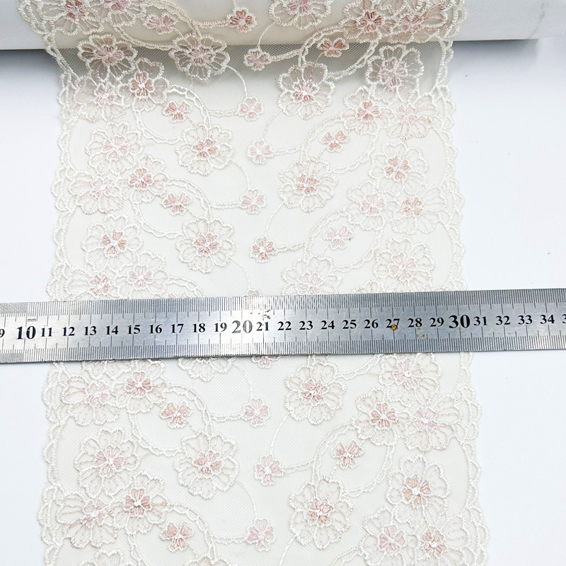 1 jard tiulu haftowane koronkowe wykończenia DIY biustonosz sukienka szycie tkanin wysokiej jakości tiulowa siatka wykończenia tkaniny robić rzemiosła akcesoria bieliźniane: Mosiądz