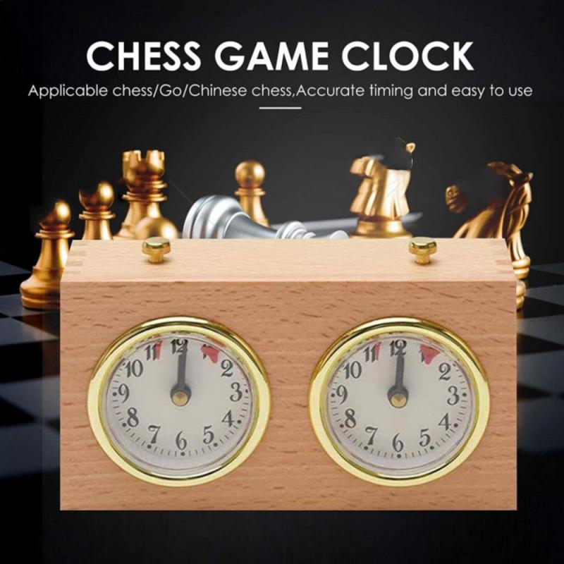 Retro Mechanical Chess Game Clock Retro Wooden Shell Chess Clock Fingertip Display Home Bedroom Bedside Decoration