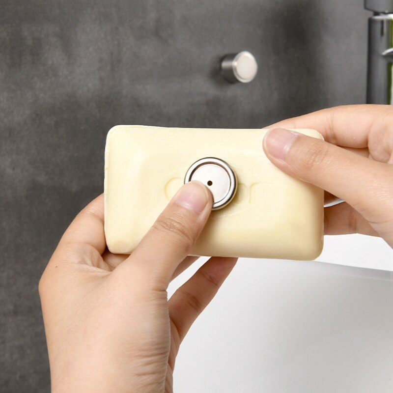 Strong Magnetic Soap Holder Wall Mounted Storage Hook Stainless Steel Storage Soap Dish for Bathroom Punch-free Install