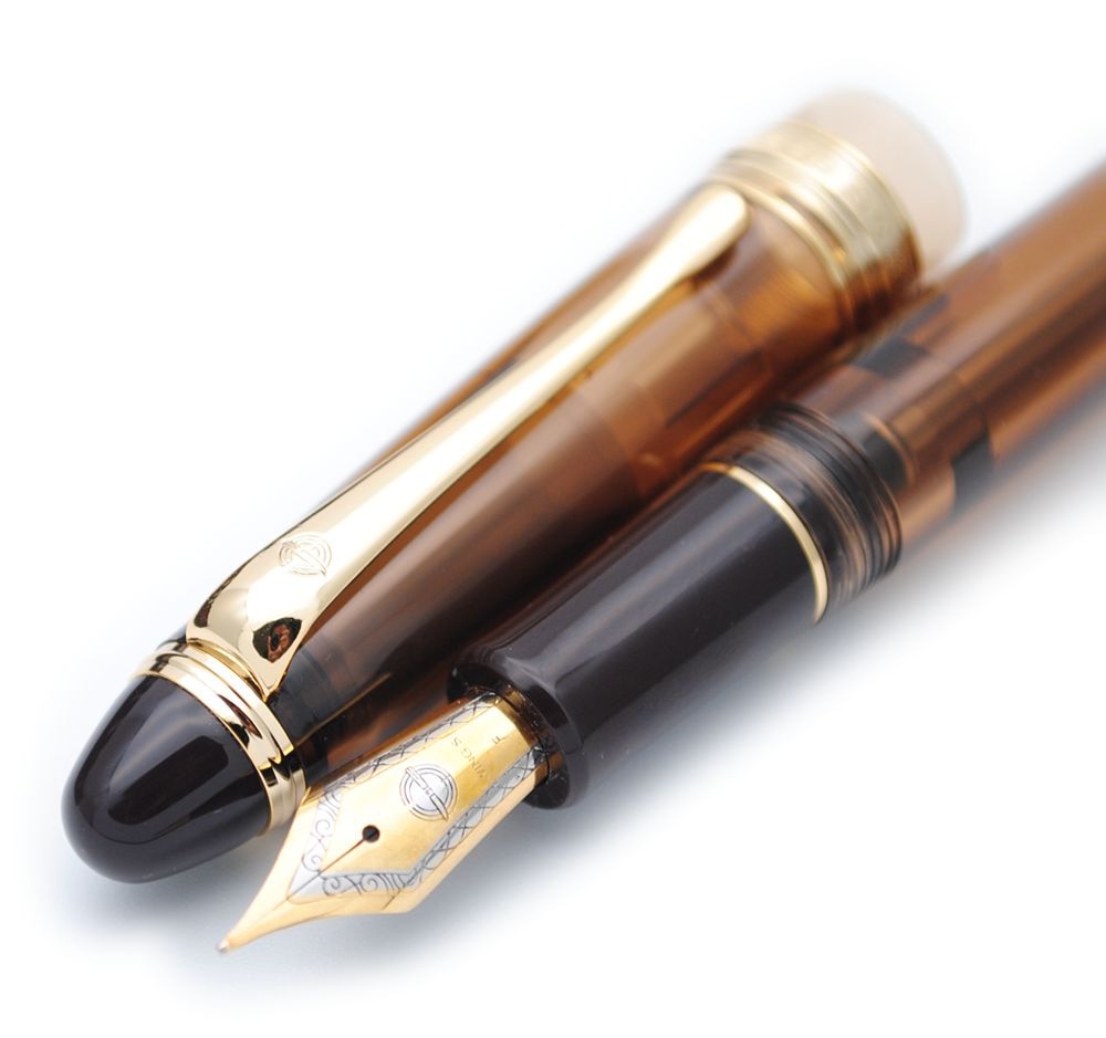 Wing Sung 699 Transluzenten Vakuum Füllung Brunnen Stift EF / F / M Nib Tinte Stift Original Box: Brown S Grip F N-G