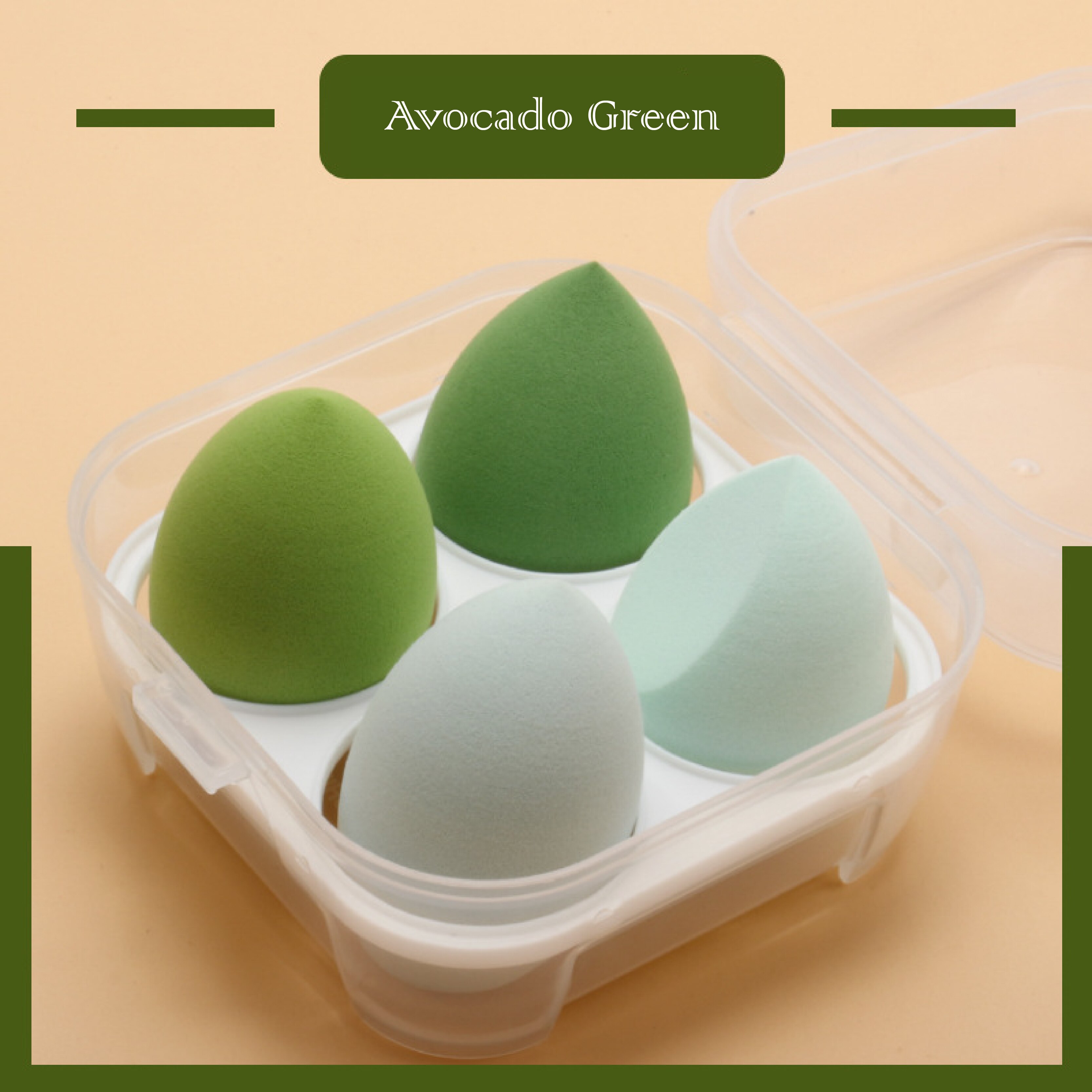 4/8pcs Beauty Egg Gourd Water Puff Makeup Egg Colorful Cushion Cosmestic Sponge Puff Wet and Dry Use Beauty Tool Set: Green 4pcs