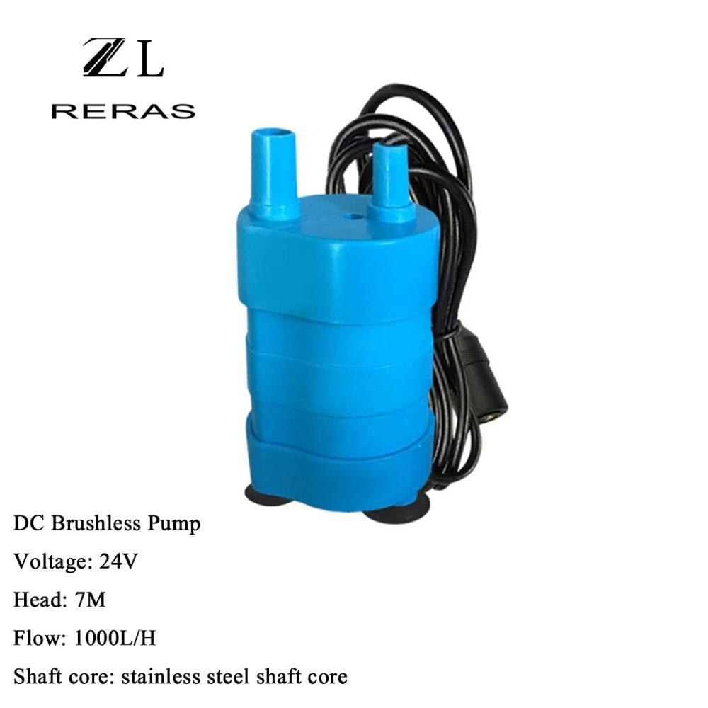 12V 24V Waterpomp Dc Kleinschalige Borstelloze Circulatiepomp Dompelpompen Land Aquarium Pomp Pompen Diesel alcohol Water: 24V blue