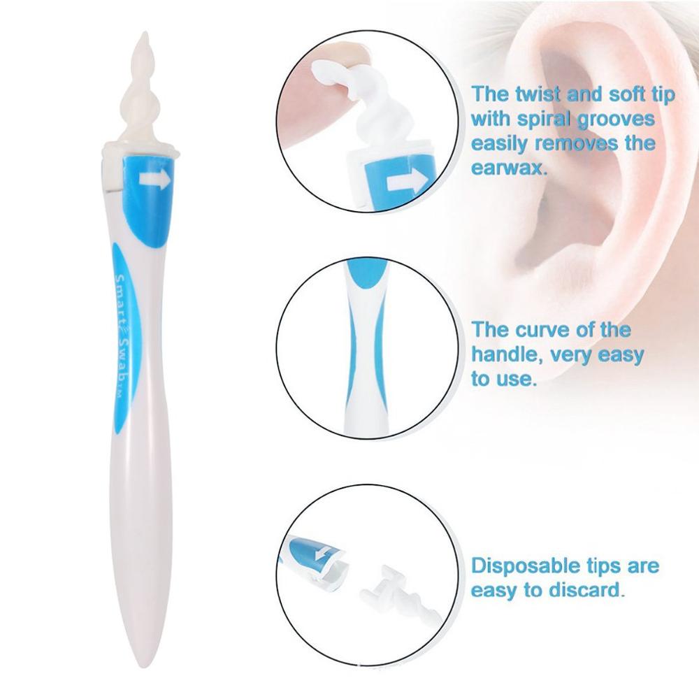 16 Tips Disposable Ear Cleaner Earpick Easy Earwax Removal Soft Spiral Spoon Prevent Ear-pick Clean Tools Ear Care Kit