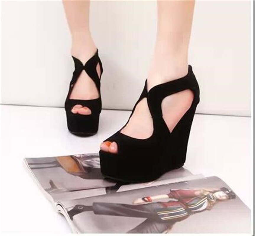Sandalias de plataforma antideslizantes para mujer, Boca de pescado informales, tacones altos, con correa de hebilla, novedad de ,