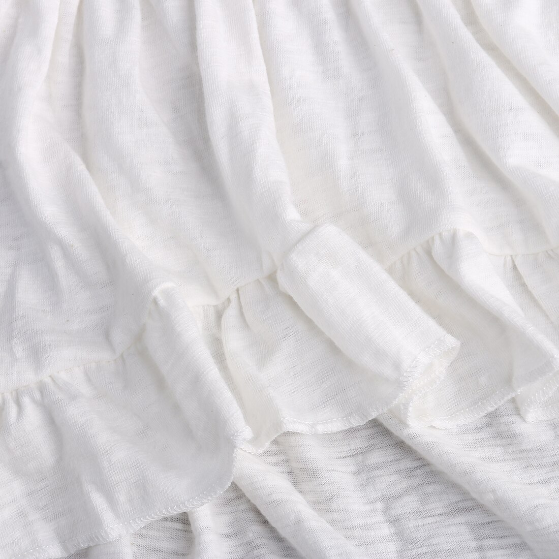 Blusa blanca para niños y niñas, camisas de verano de manga corta acampanada con volantes para niños, camisas casuales de algodón para niñas, ropa para bebés