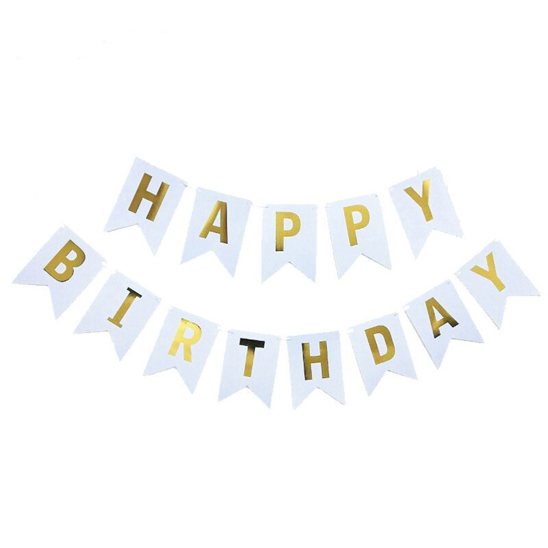 13pcs/set 16inch Letter HAPPY BIRTHDAY Foil Balloons Birthday Party Decoration Alphabet Balloon Supplies children Banner: Banner white