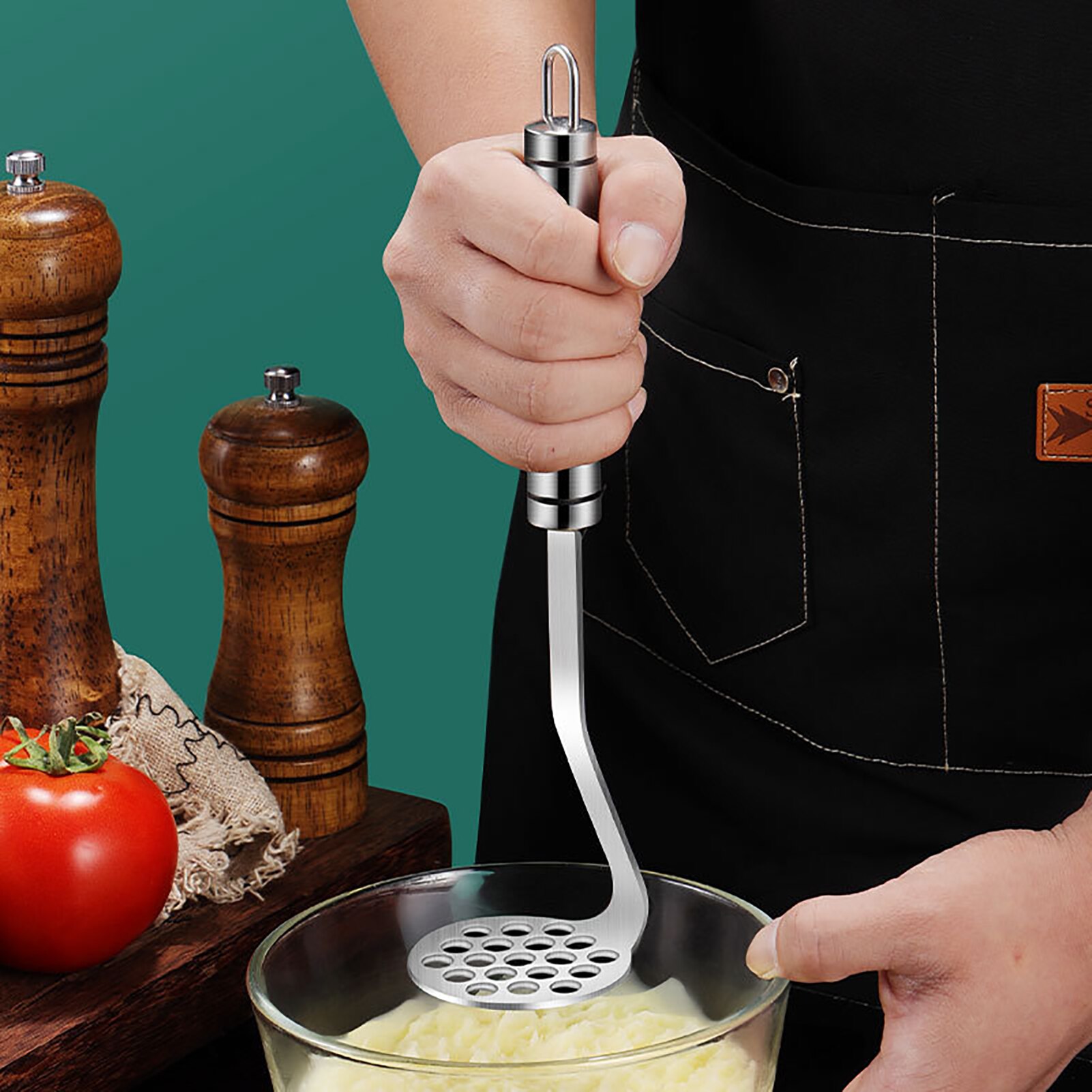 Mashed Potato Masher Stainless Steel Manual Mud Tool Fruit Tomato Potato Chip Mud Cutter Kitchen Fruit Vegetable Ricer Tools