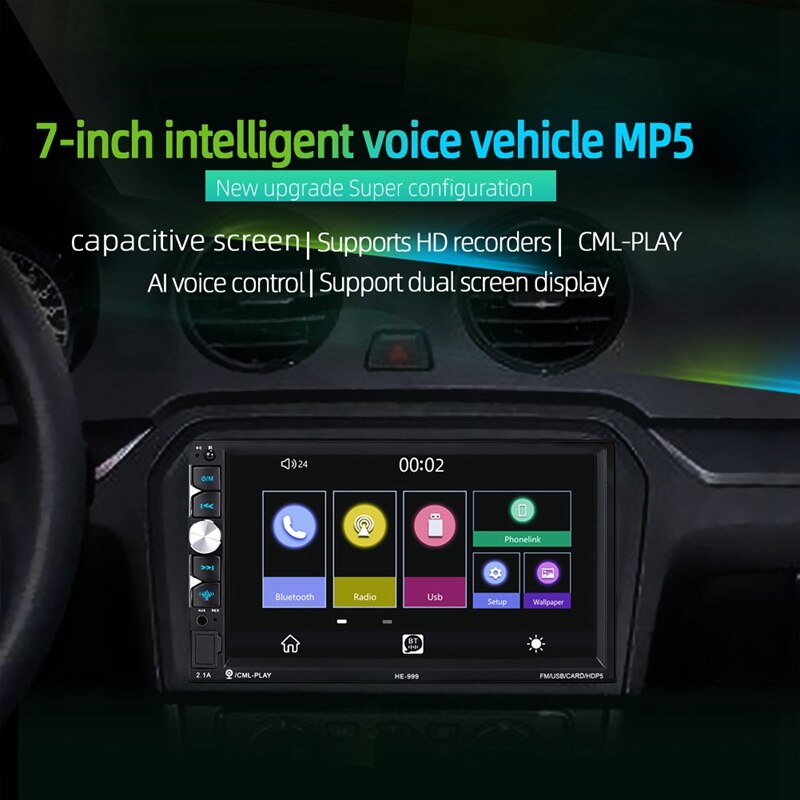 Universal 2 din bil multimediaspiller autoradio 2 din stereo 7 tommer tryk sn video  mp5 afspiller auto radio backup kamera