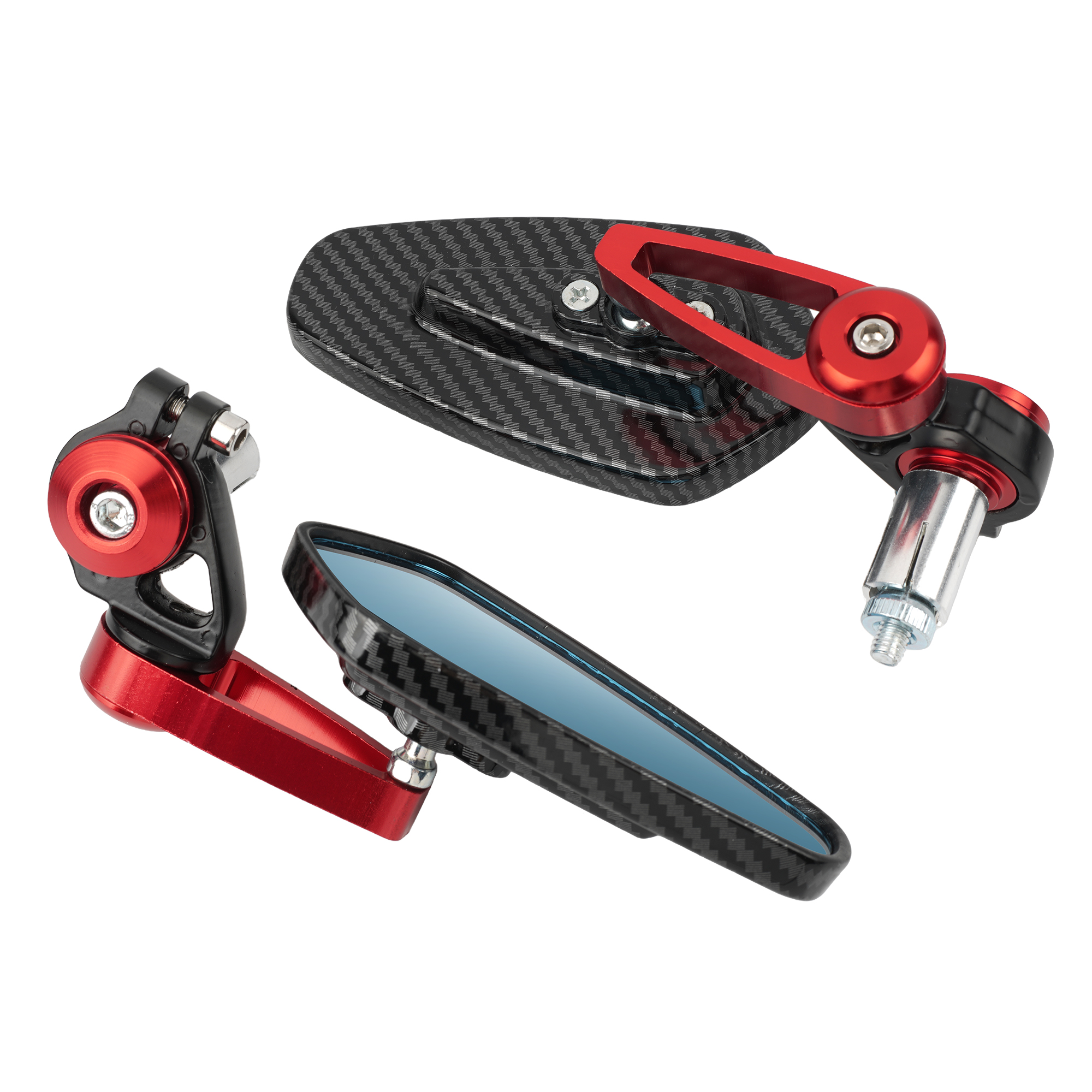 7/8 "22mm CNC Specchi retrovisori moto Universale in vetro trasparente Scooter Bar End Specchio manubrio Specchietto retrovisore Accessori