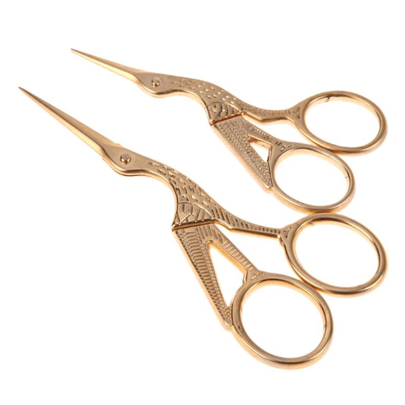 Tijeras antiguas artesanales DIY 2 uds Metal de aleación Retro clásico grulla vintage en forma de tijeras artesanía costura a medida bordado