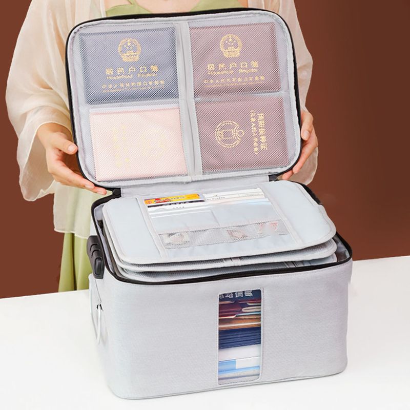 Multilayer Document Organizer Password Files Bag Briefcase Large Capacity Travel