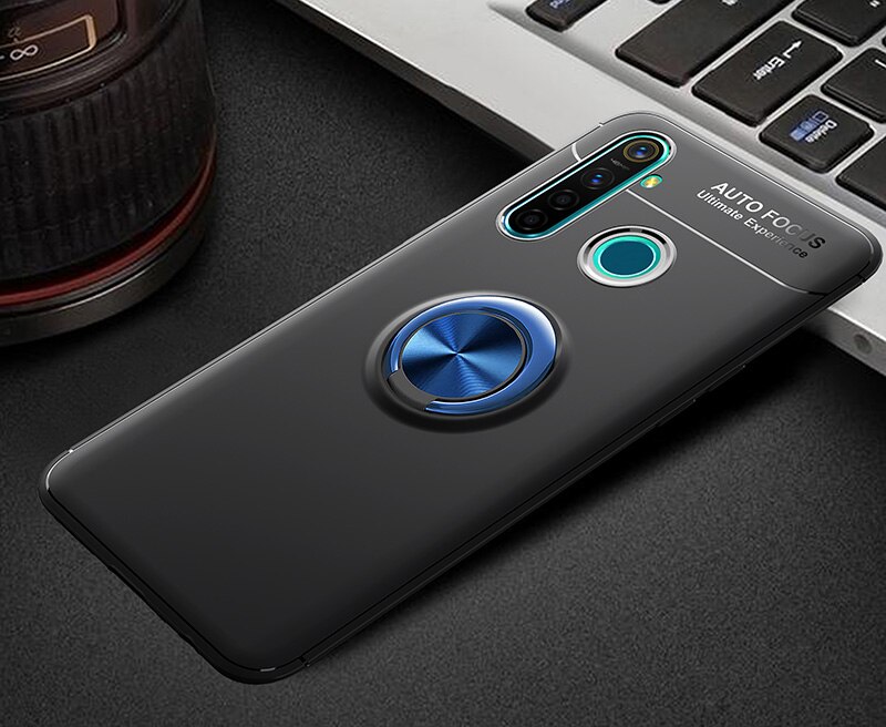 Étui antichoc pour OPPO Realme 5 Pro étui anneau de doigt aimant mat housse en Silicone pour Realme 5 Pro 6.3 pouces étuis Fundas