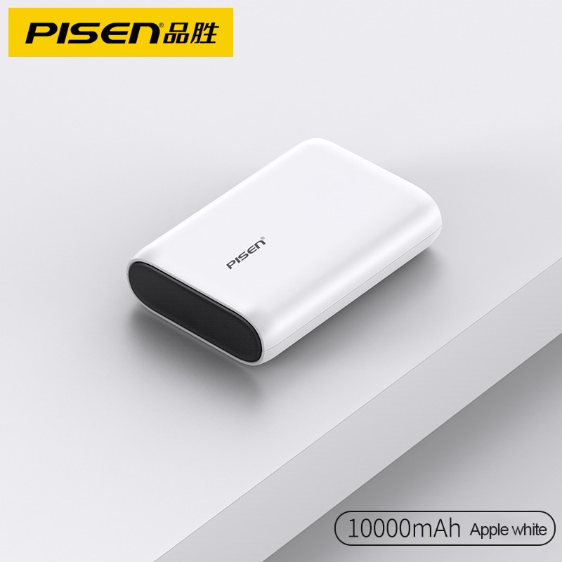PISEN-Banco de energía de 10000mah, batería portátil ultrafina y ligera, de energía móvil minibanco, batería externa para xiaomi y iPhone