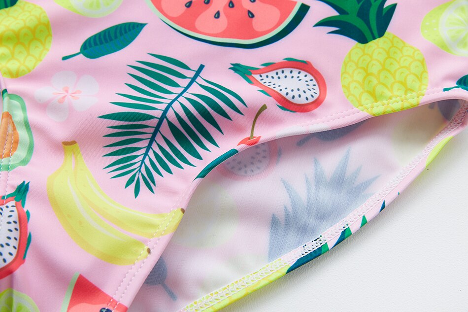 Bañador de una pieza para niños de 2 a 9 años, traje de baño de fruta y sandía, ropa de playa de verano para niñas, novedad de