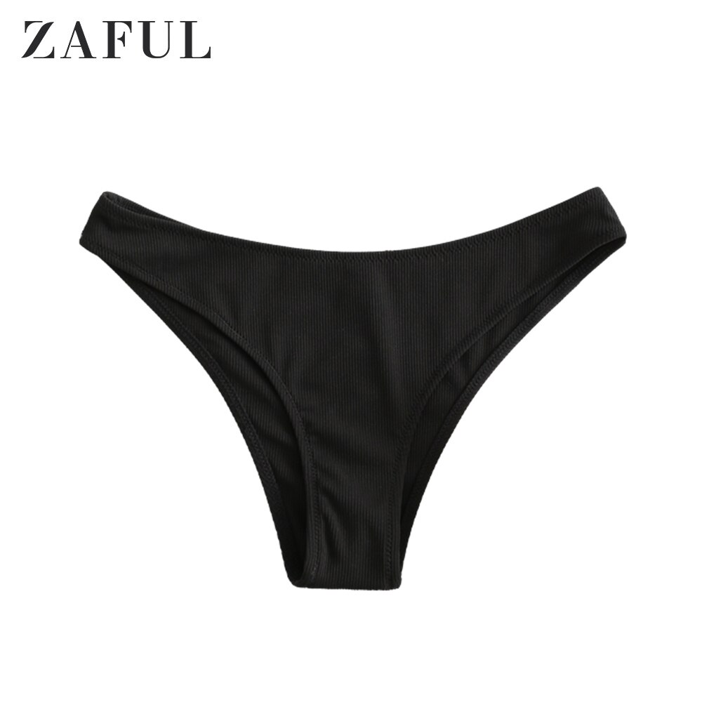 ZAFUL – maillot de bain brésilien pour femmes, culotte de plage, Sexy, rainuré, taille basse, couleur unie, pour l&#39;été