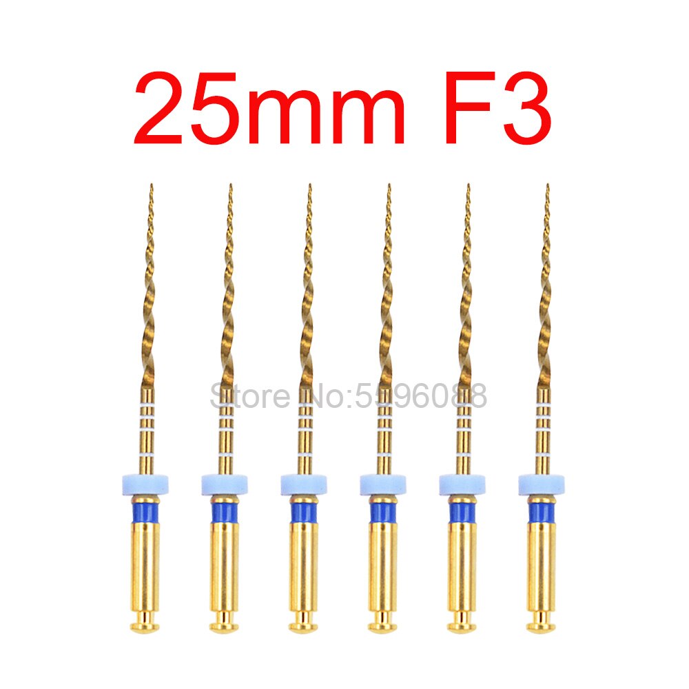 Dental guld flexibla filer endo roterande filer gyllene endodontiska filer 25mm nickel titanium instrument tandvård: 25mm f3