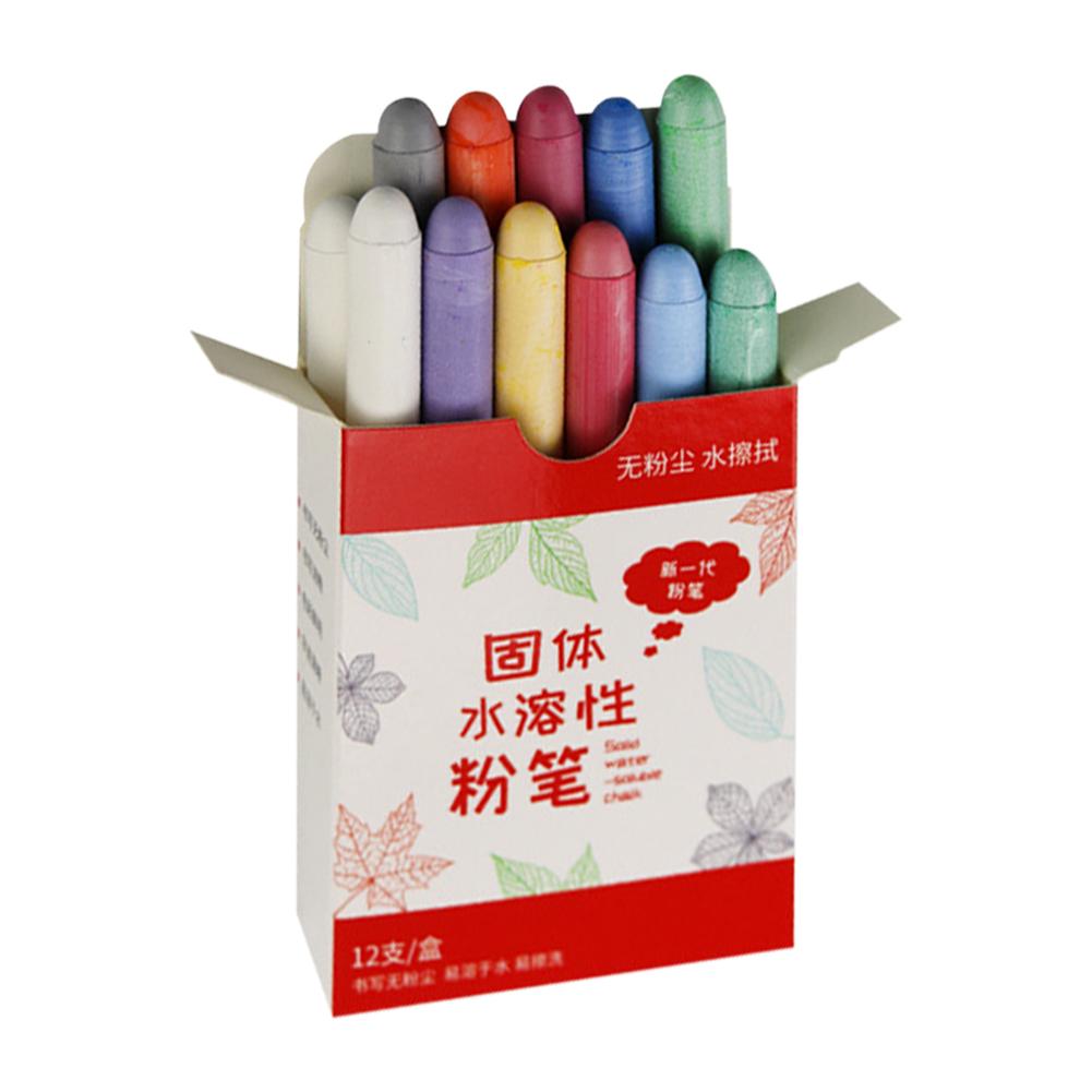 Chalk 12PCS Water-soluble Sidewalk Stick 11 Colors Dust-free Graffiti Draw Writing Sidewalk Stick For Home Teaching Use