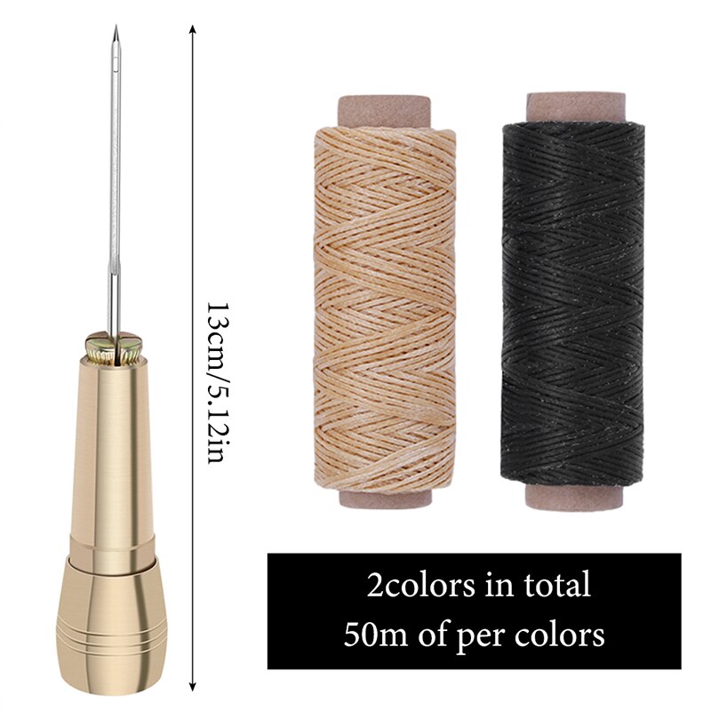 LMDZ Leather Sewing Awl Thread Kit Sewing Tool Stitcher Leather Tool Punch Hole Tools Stitcher Leather Hand Stitching Tool Sets