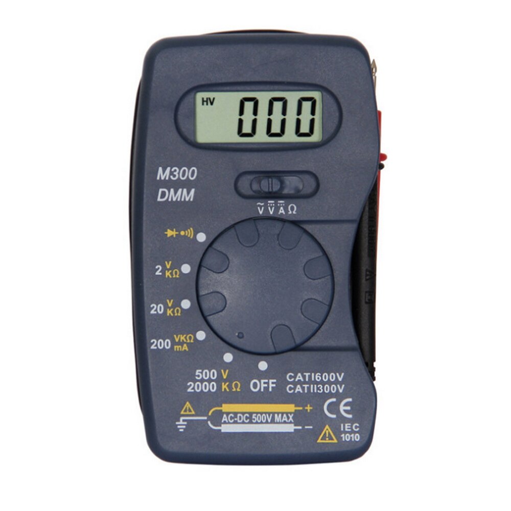 DT83B Pocket Digital Multimeter Ammeter Voltmeter DC/AC Ohm Voltage Tester Probe Electrical Instruments: M300