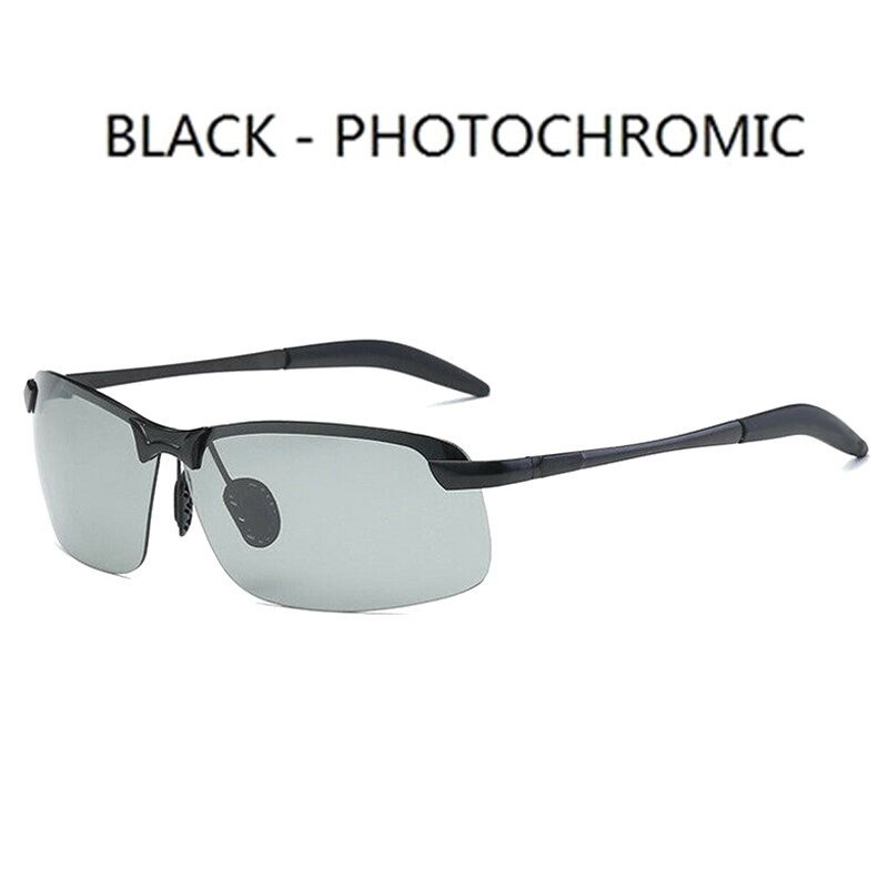 Brainart men photochromic óculos de sol com lente polarizada para condução ao ar livre puo88: BLACK-chameleon