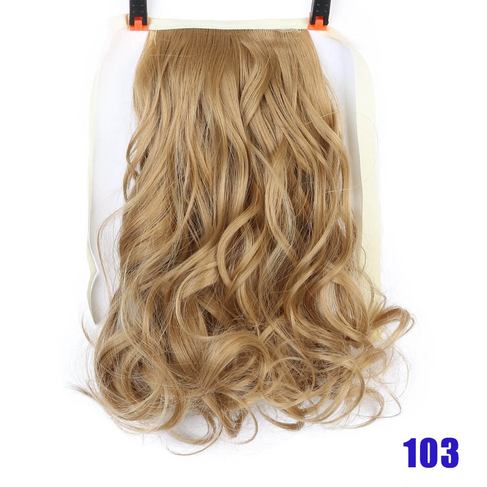 MEIFAN-Cola de Caballo ondulada corta, envoltura con cordón, cola de pelo sintética, postizo de Clip, extensiones de coleta: 103