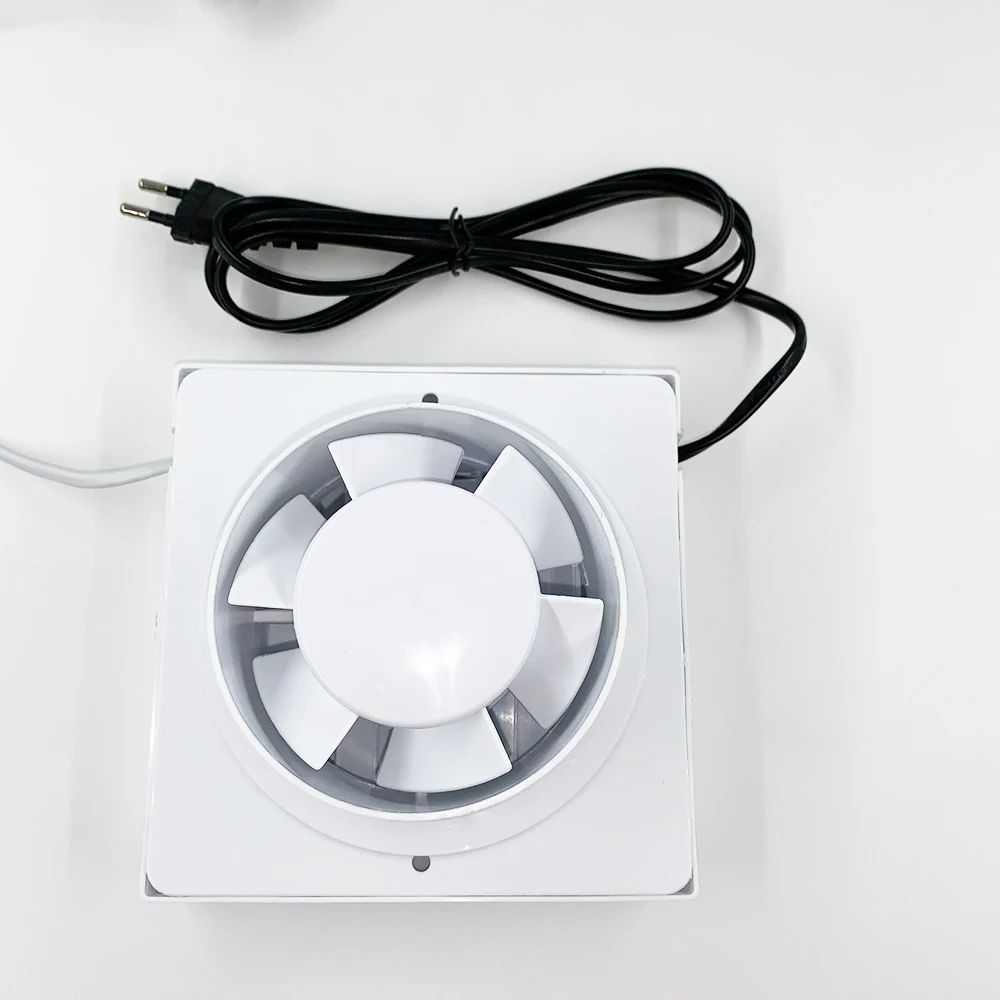 Extractor de aire silencioso para baño, 220V, 4 pulgadas, 6 pulgadas, cocina, inodoro, pared, ventana, ventiladores de ventilación con Cable de alimentación