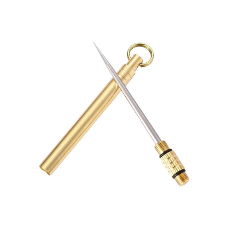 Titanium Alloy Toothpick Brass Combination Integrated Stainless Steel Portable Tooth Picking Artifact: Default Title