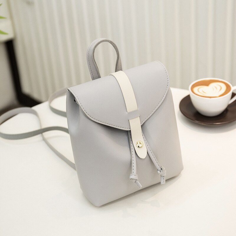 2022 Winter Koreaanse Vrouwen Kleur Contrast Kleine Back Cover Type Trekkoord Messenger Enkele Schoudertas Sac A Main: Light Gray