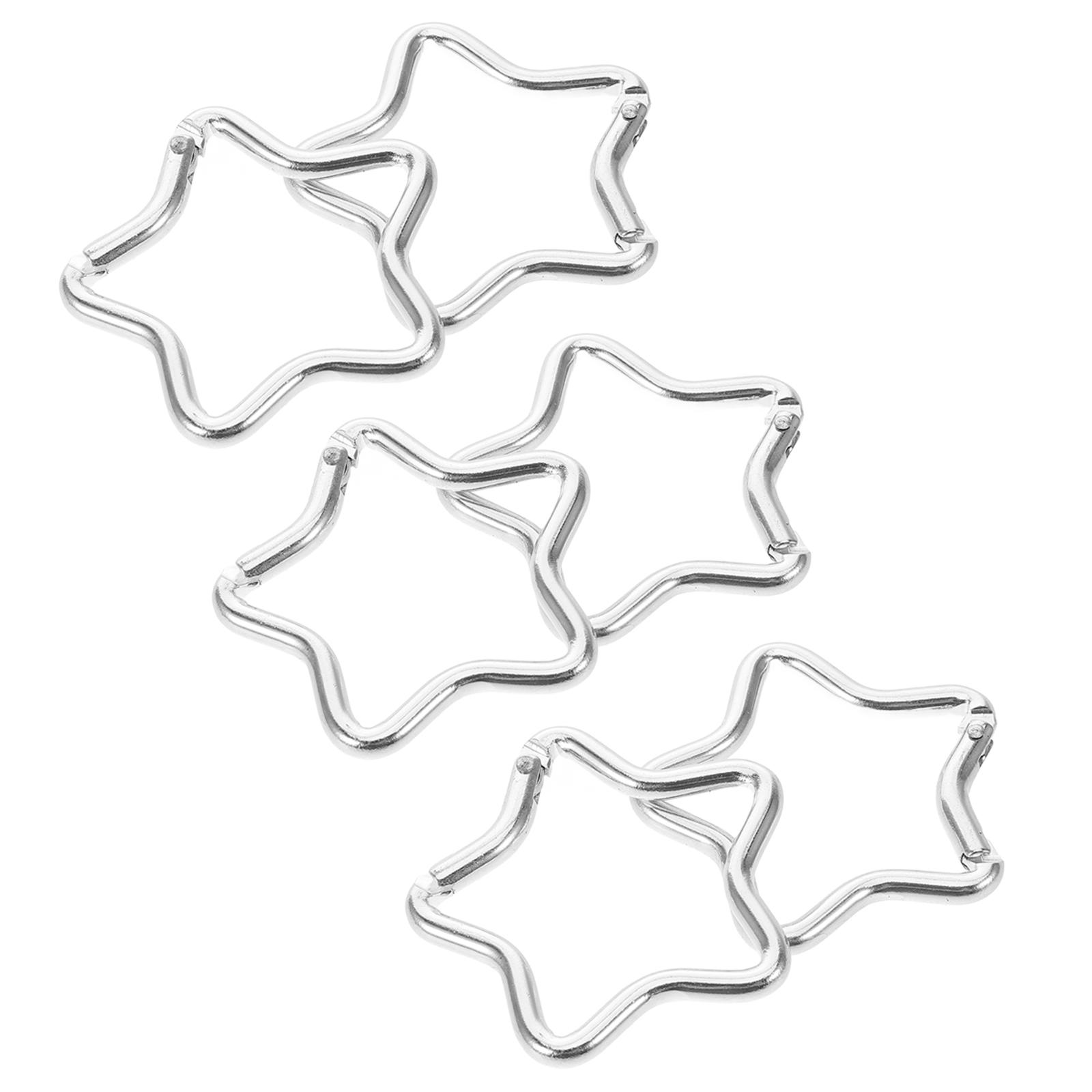 10Pcs Star Shaped Carabiner Clips Small Aluminum Alloy Keychain for Hanging Travel Climbing Camping Hiking Accessories