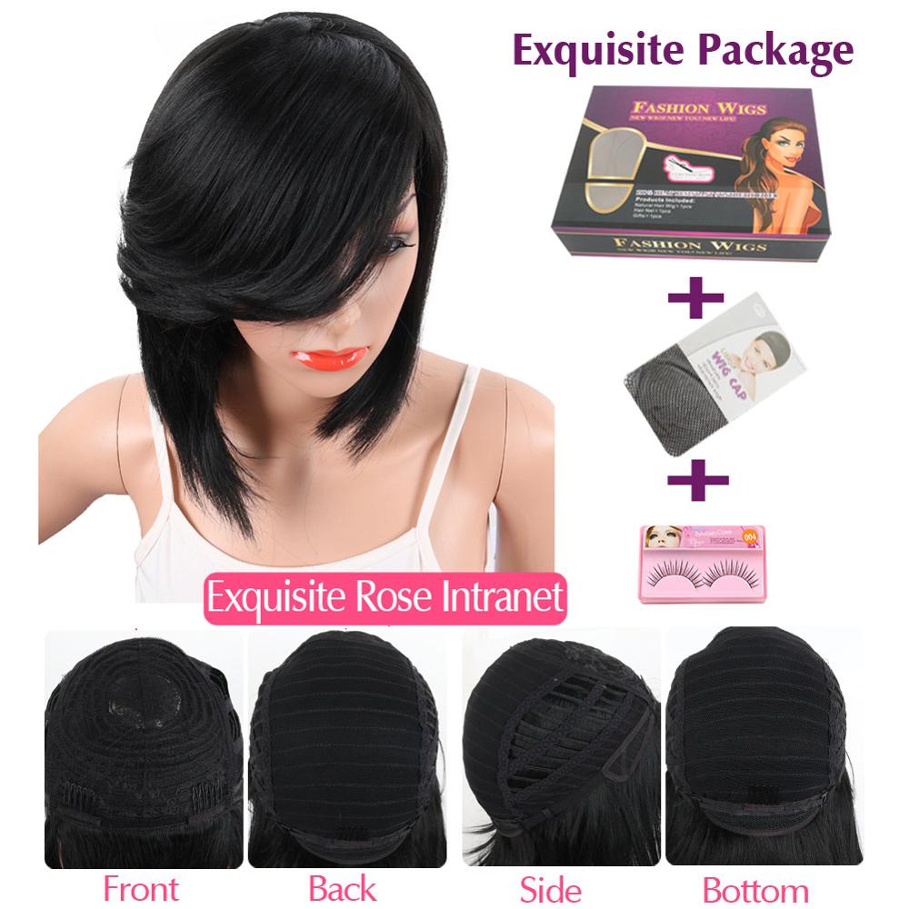 Deyngs-pelucas sintéticas de Bob corto con flequillo para Mujeres Afro Americanas, corte Pixie, pelo Natural, cortes de pelo, Kanekalon: T1B / gris claro